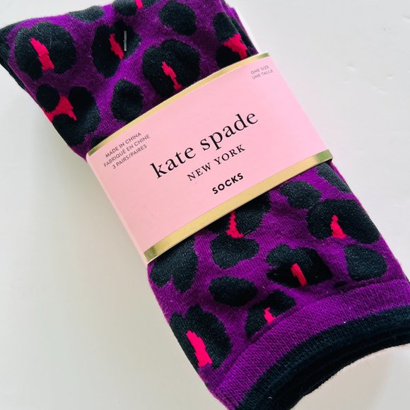 KATE SPADE 3 Pair Crew Socks NWT - Picture 1 of 3